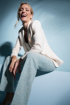 Stehmann Editta-780 Boucle Jersey Hose in pool blue
